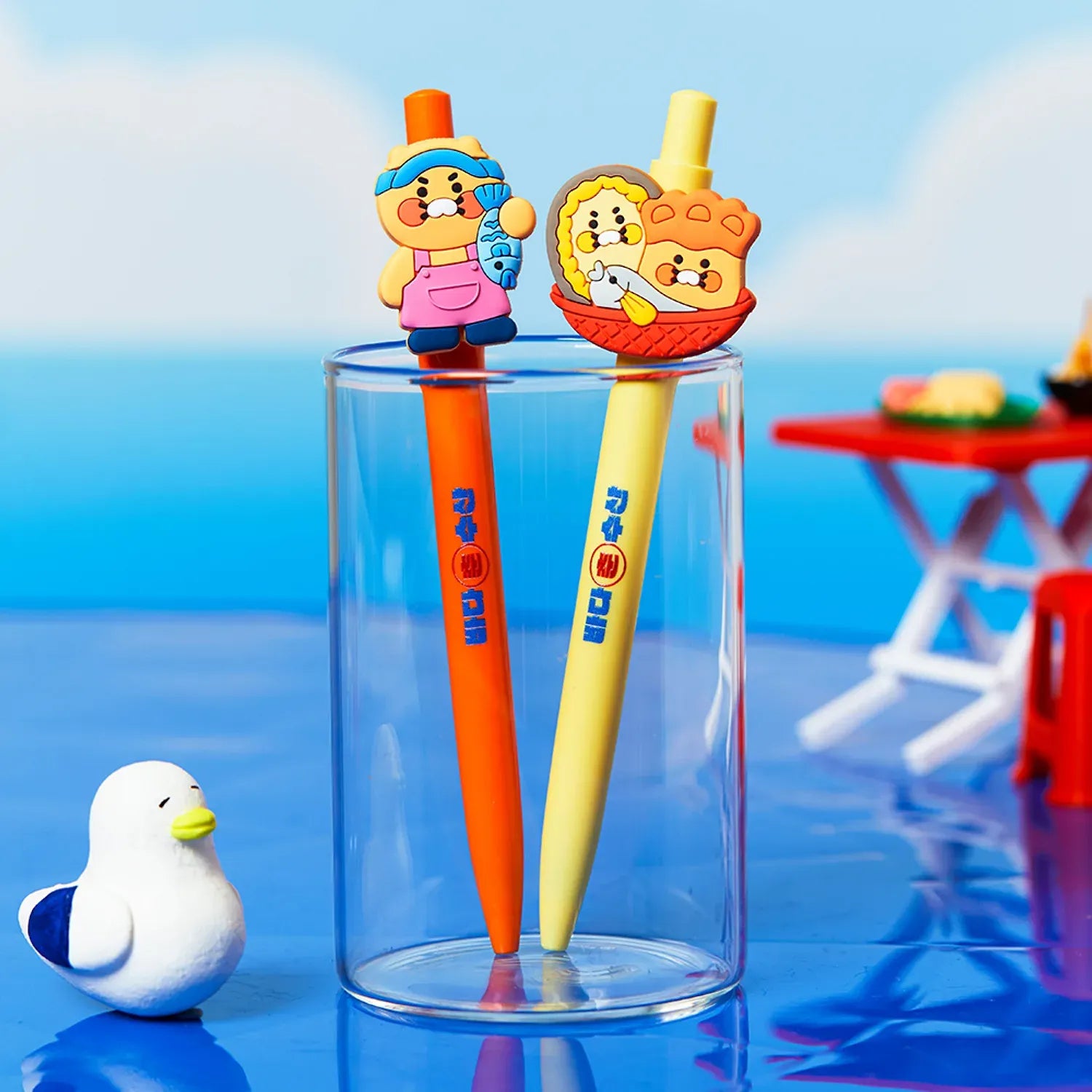 [KAKAO FRIENDS]Choonsik Character Gel Pen Set 2 Pack Cute Writing Pens Stationery