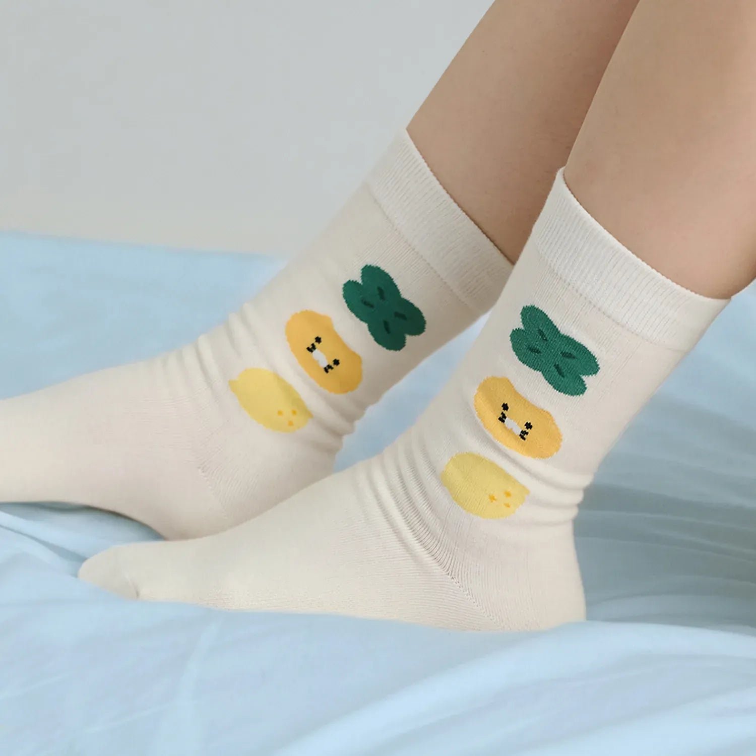 [KAKAO FRIENDS]Lucky Day Socks Chunsik (Green / Ivory)