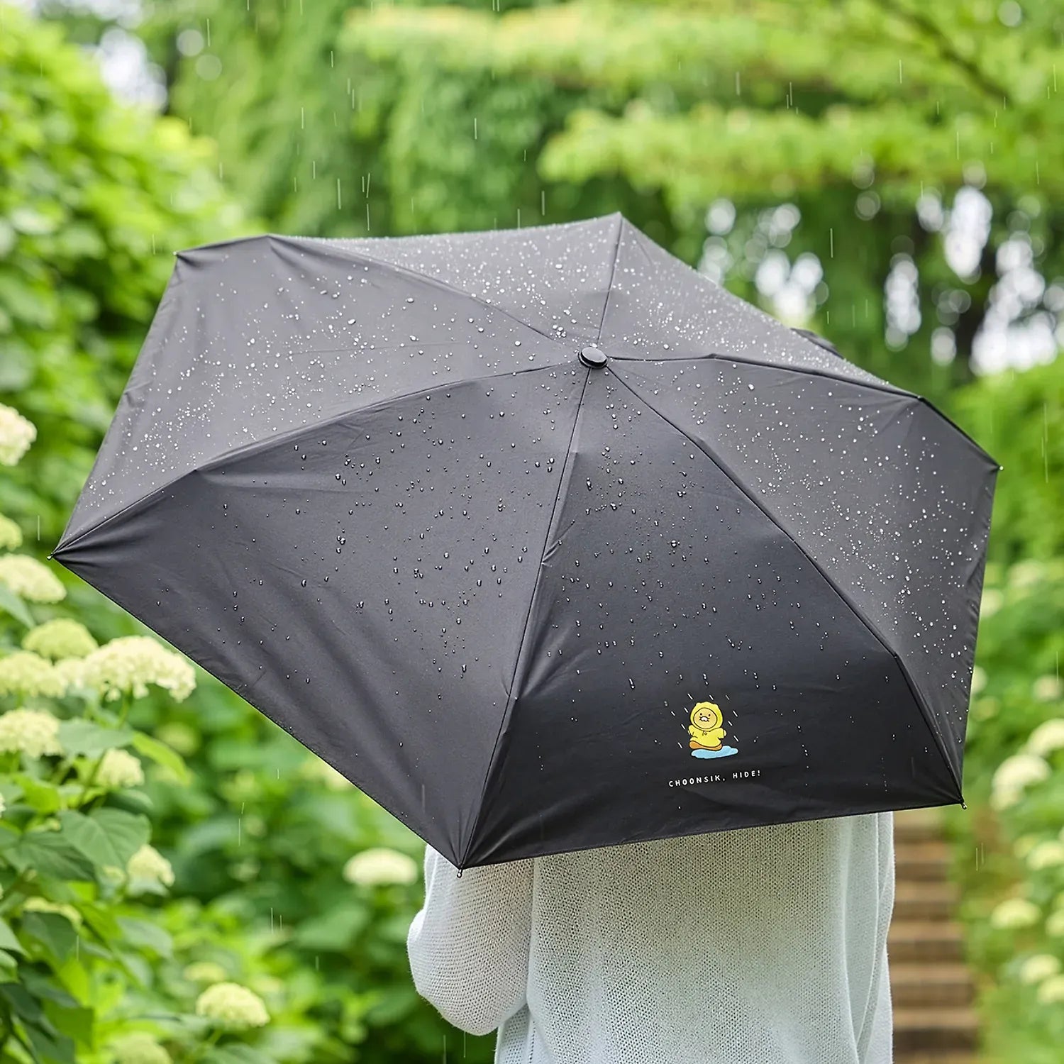 [KAKAO FRIENDS] Chunshik Flower Umbrella Black