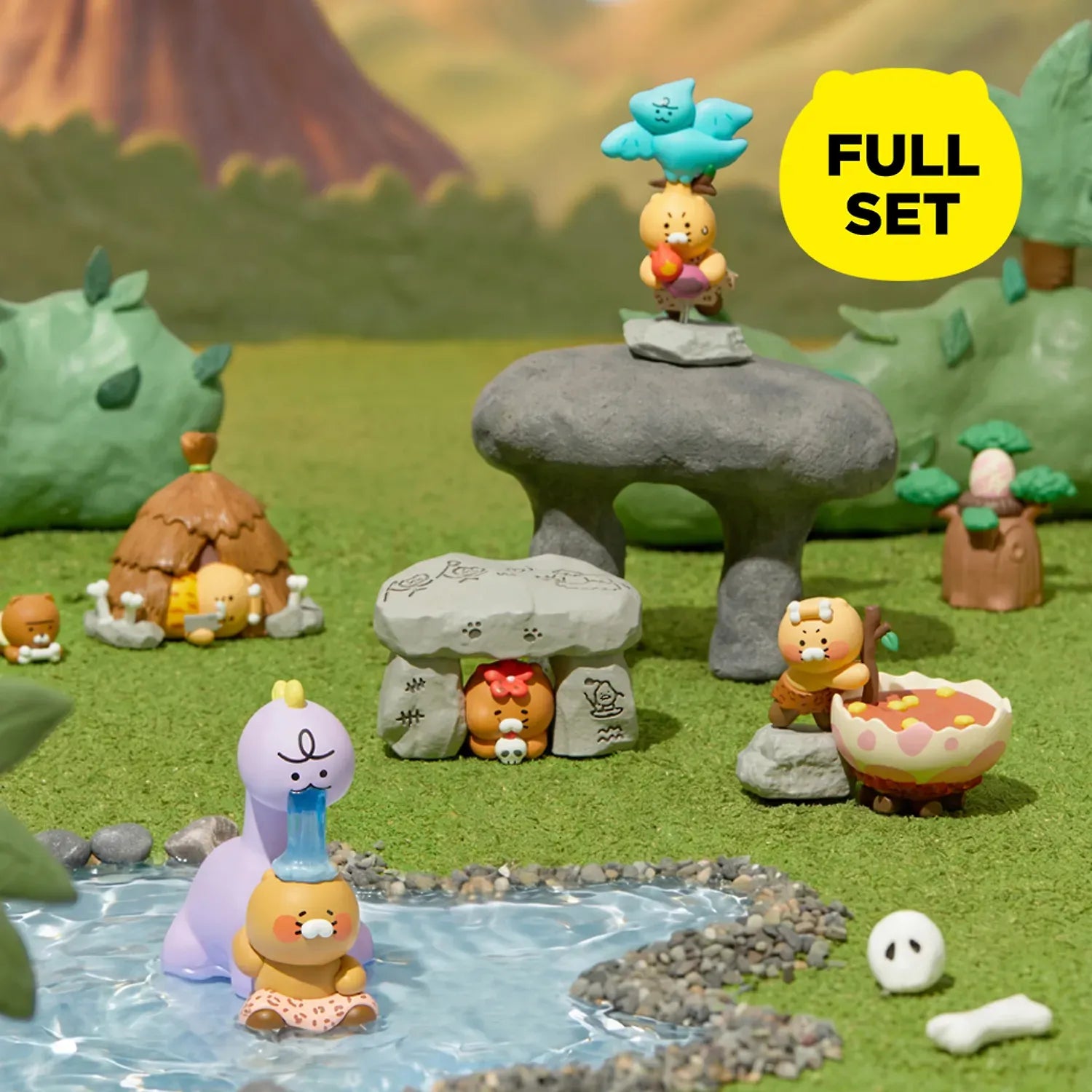 [KAKAO FRIENDS]Cave Age Figure Full Set Collection Pre Order Chunshik Ryan Apeach Jordy