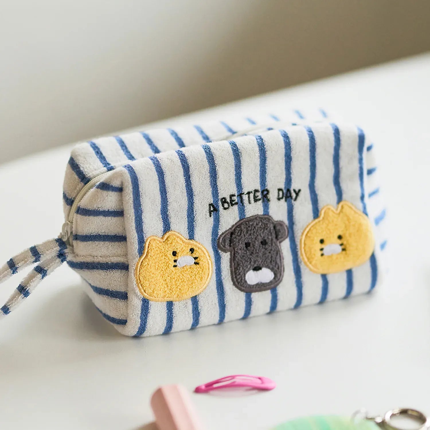 [KAKAO FRIENDS]FRIENDAY Terry Pouch Cosmetic Bag Blue Chunshik
