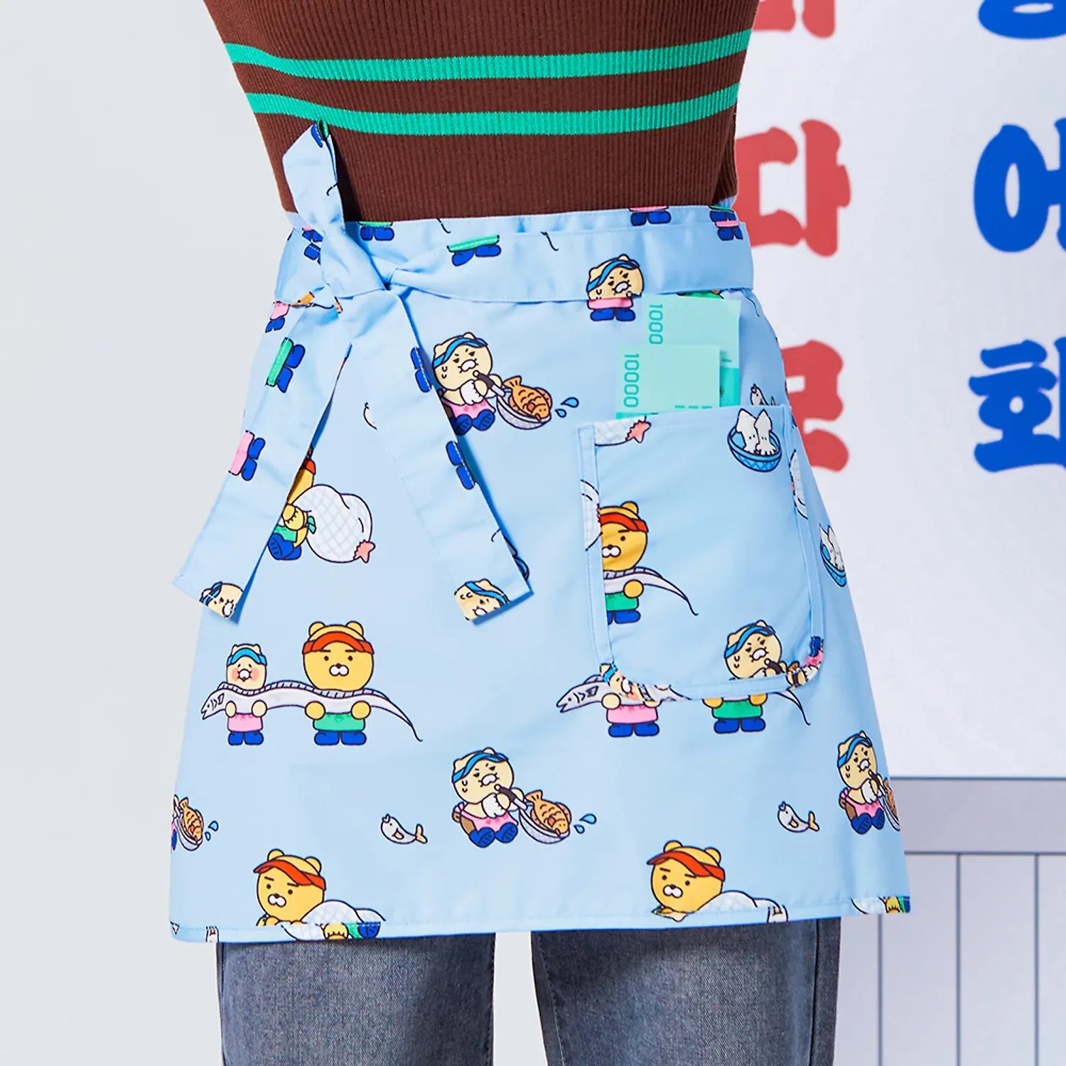 [KAKAO FRIENDS]Choonsik Seafood Market Kitchen Apron Character Cooking Apron