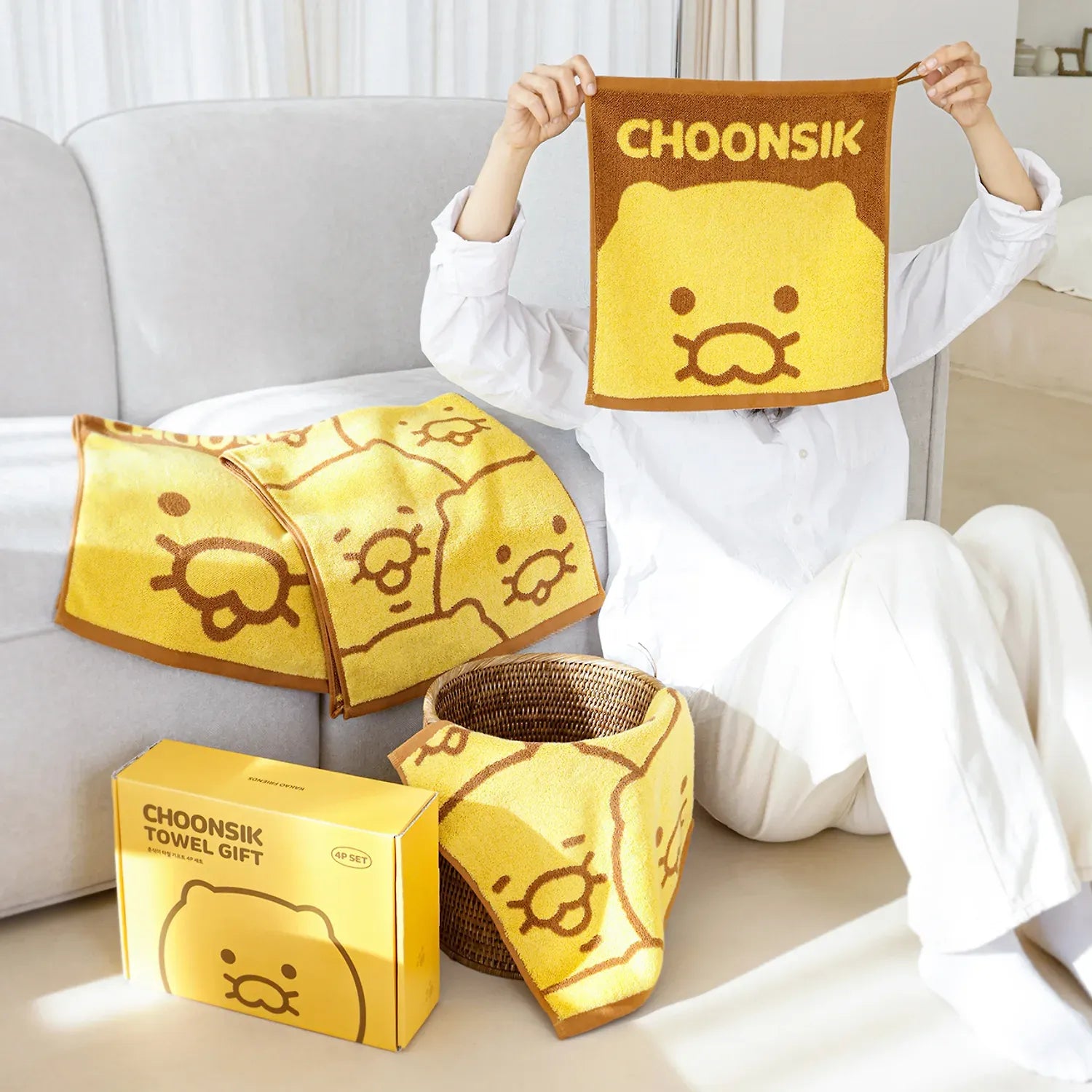 [KAKAO FRIENDS]Choonsik 32 Count Gift Towel Set 4 Pieces