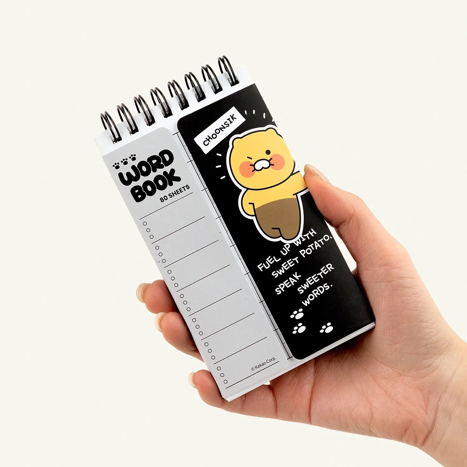 [KAKAO FRIENDS]Choonsik / Ryan Monotone Cover Flap Spiral Word Book