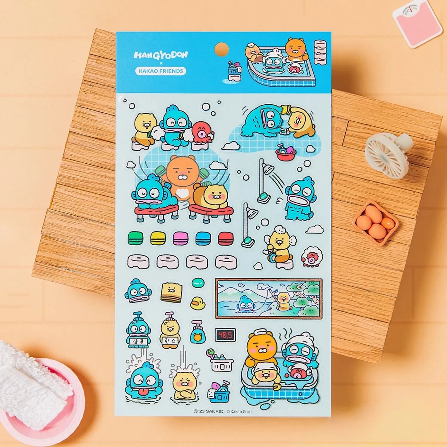 [KAKAO FRIENDS] × Hangyodon Transparent Sticker Sets (Blue / Red Ver.)