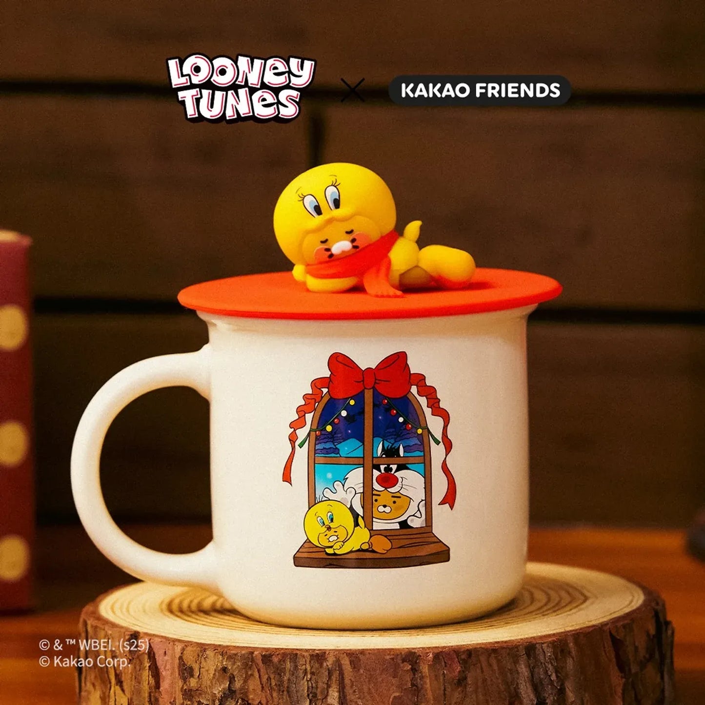 [KAKAO FRIENDS]Looney Tunes X Friends Mug & Lid Set Little Ryan & Baby Chunsik