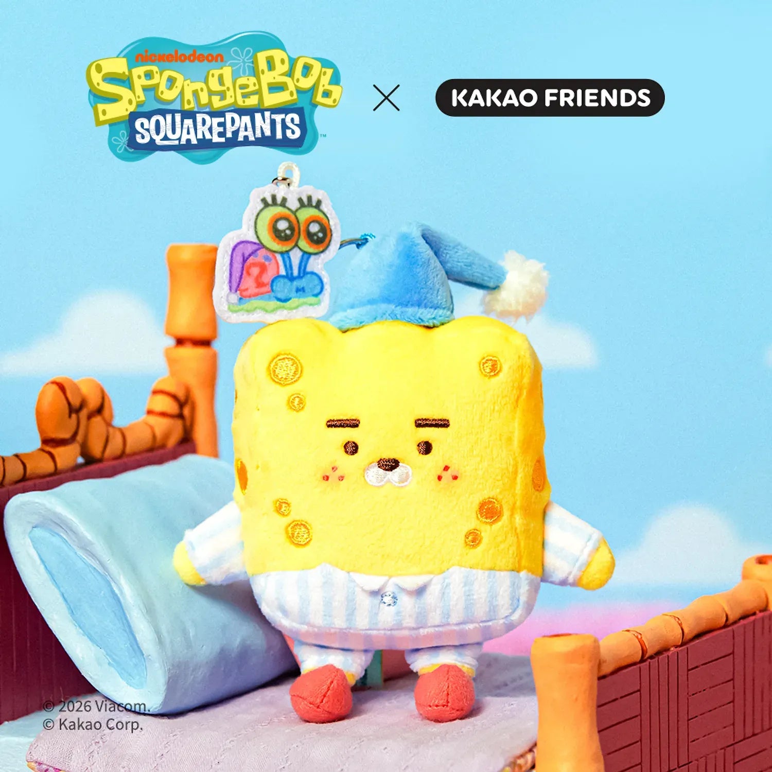 [KAKAO FRIENDS]x SpongeBob Baby Keyring Plush Full Set 6 Types