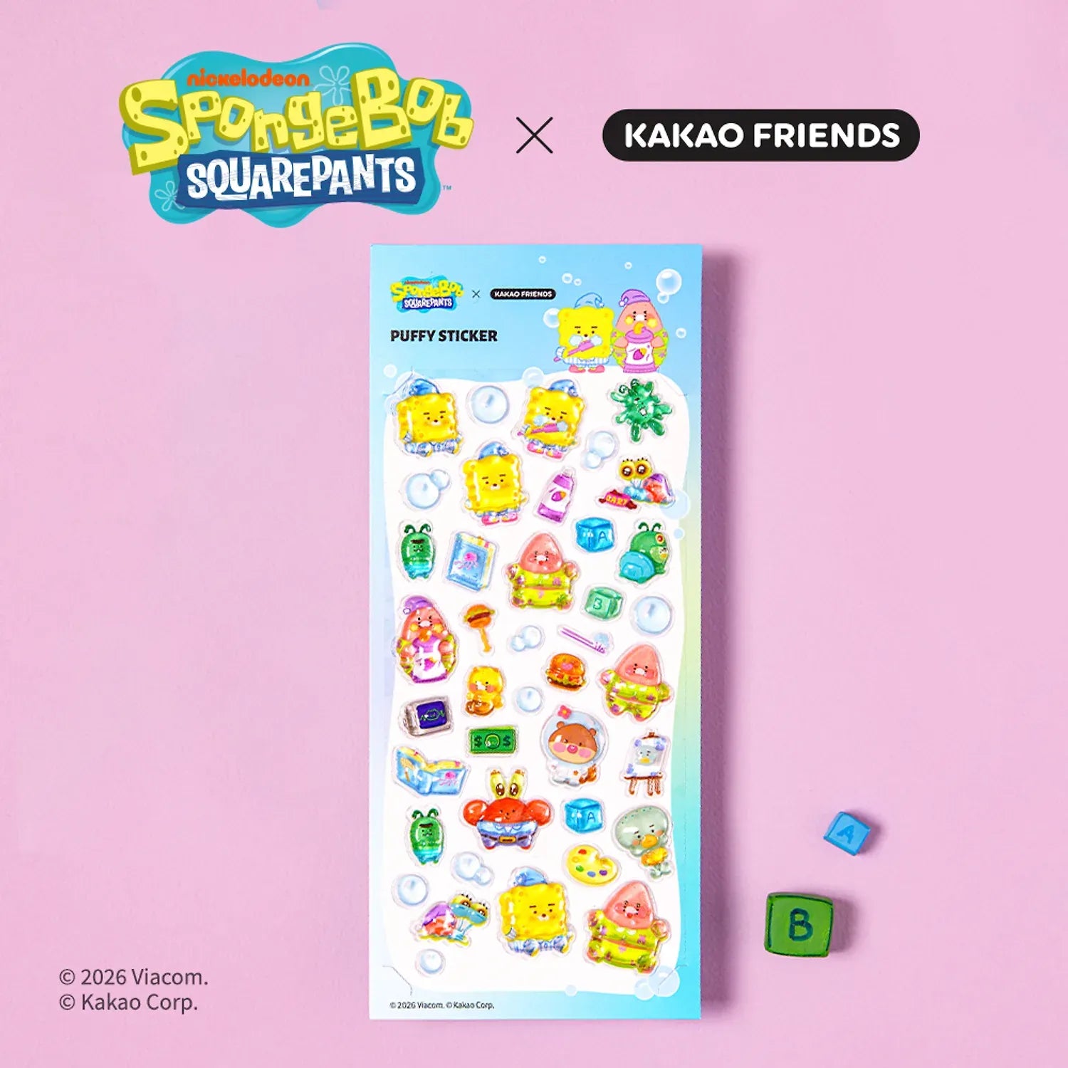 [KAKAO FRIENDS] x SpongeBob Epoxy Sticker Sheet Deco Sticker Pack