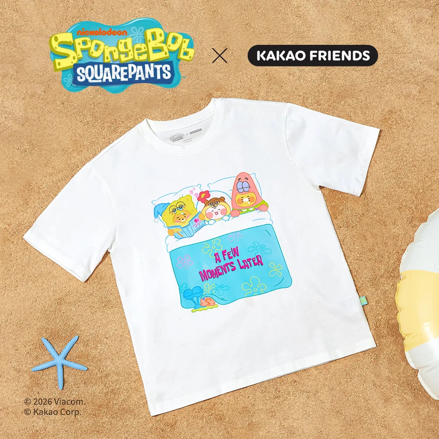 [KAKAO FRIENDS]x SpongeBob Women Short Sleeve T Shirt Graphic Tee