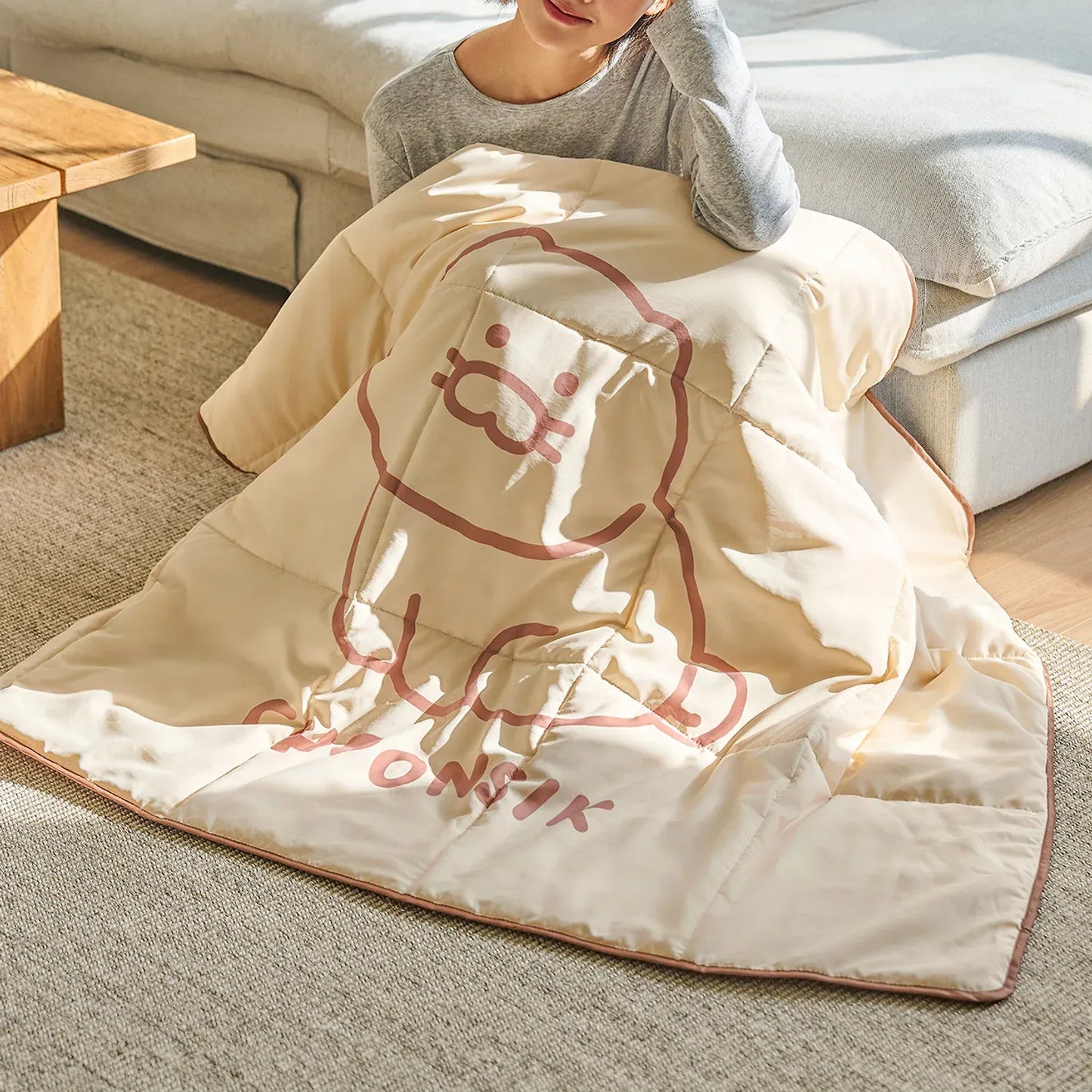 [KAKAO FRIENDS] Bread Foldable Quilted Blanket Chunsik