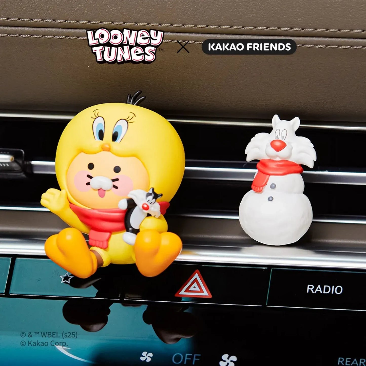 [KAKAO FRIENDS] Looney Tunes X Friends Car Air Freshener & Figure Set Baby Chunsik