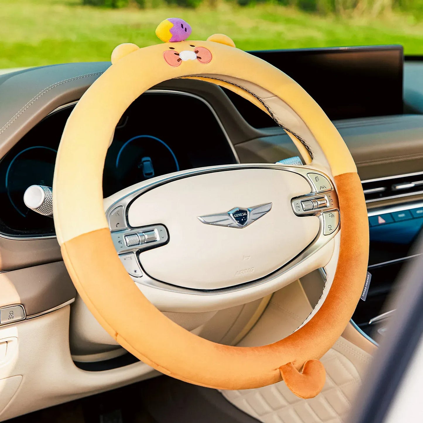 [KAKAO FRIENDS]Fuzzy Steering Wheel Cover Choonsik