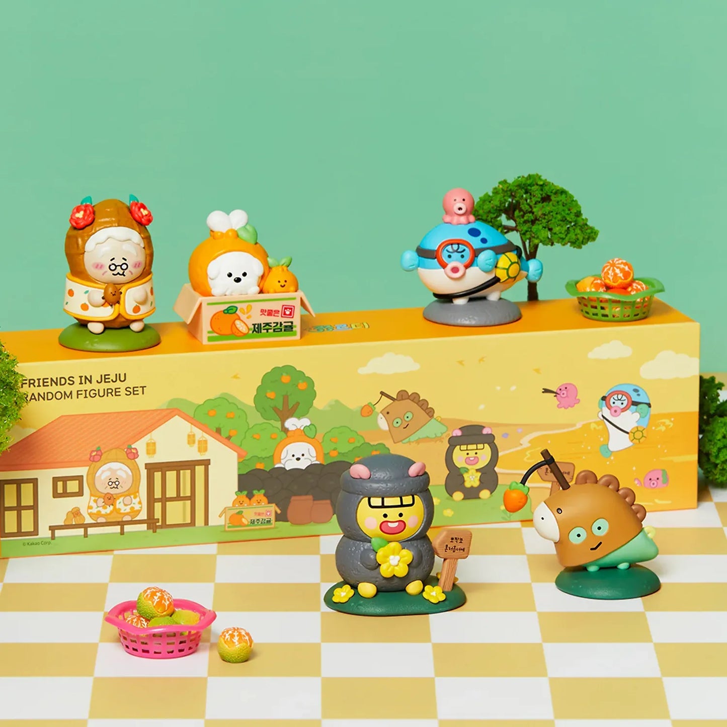 [KAKAO FRIENDS] Jeju Figure Jjoordi 5 Types Full Set