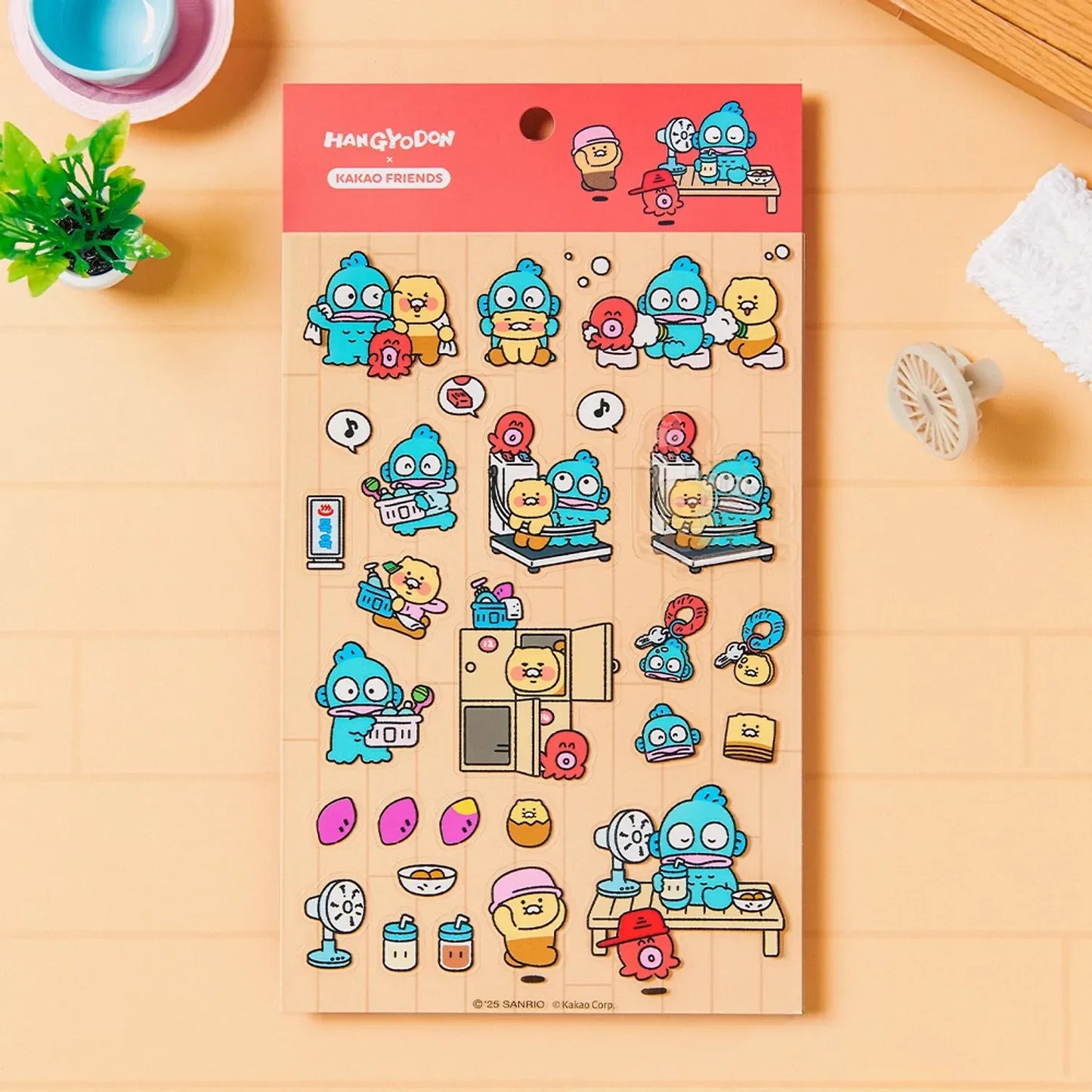 [KAKAO FRIENDS] × Hangyodon Transparent Sticker Sets (Blue / Red Ver.)