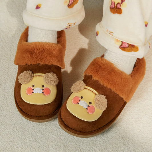 [KAKAO FRIENDS] Countryside Series Warm Furry Slippers Chunsik