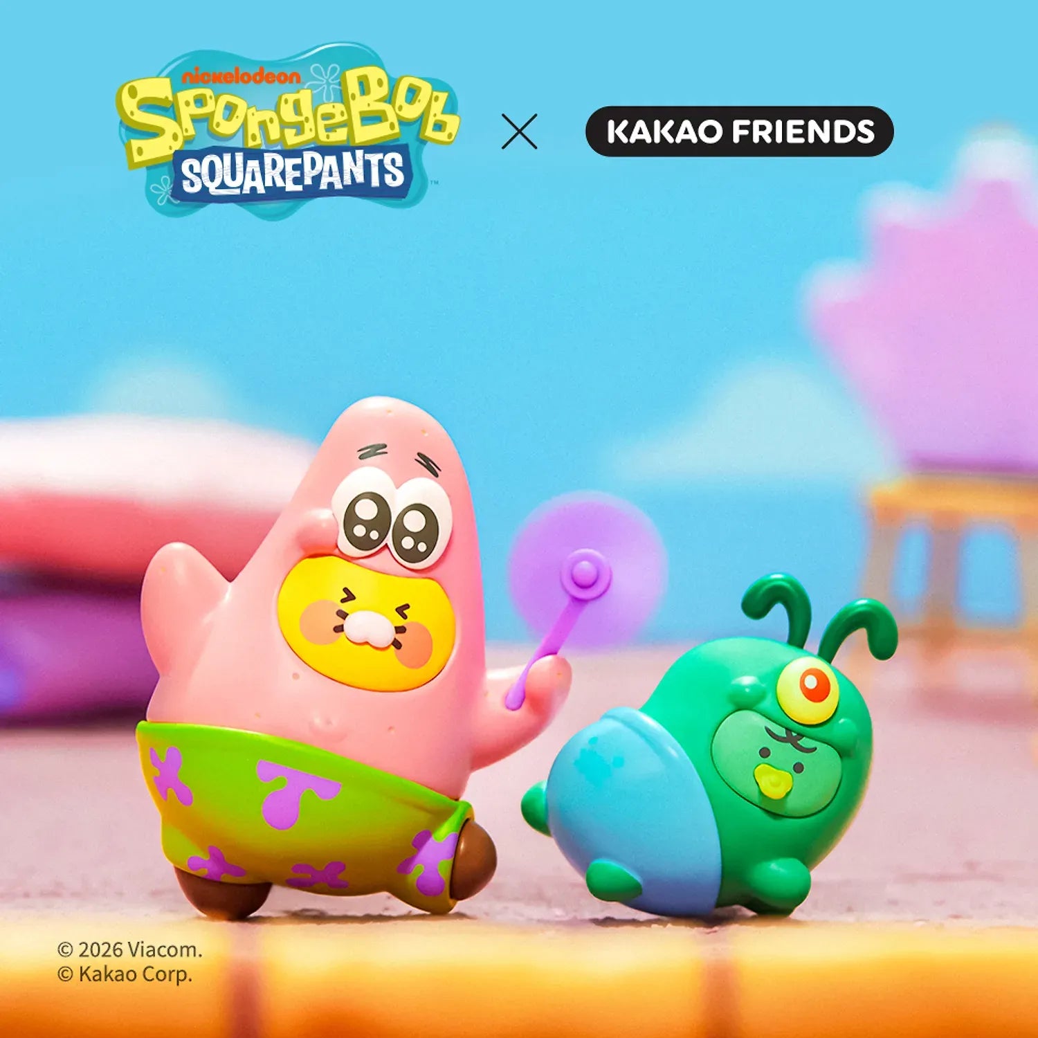 [KAKAO FRIENDS]x SpongeBob Car Air Freshener Figure Set Dashboard Decor