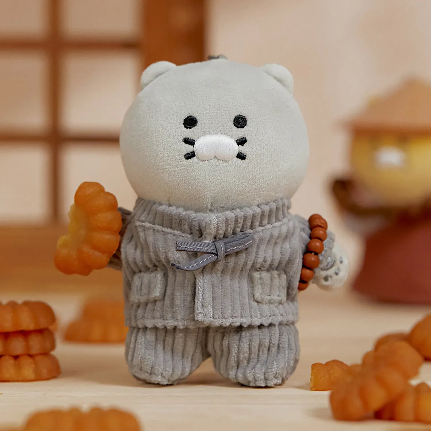 [KAKAO FRIENDS]Buddha Chun Monk Plush Keyring Gray Chunshik