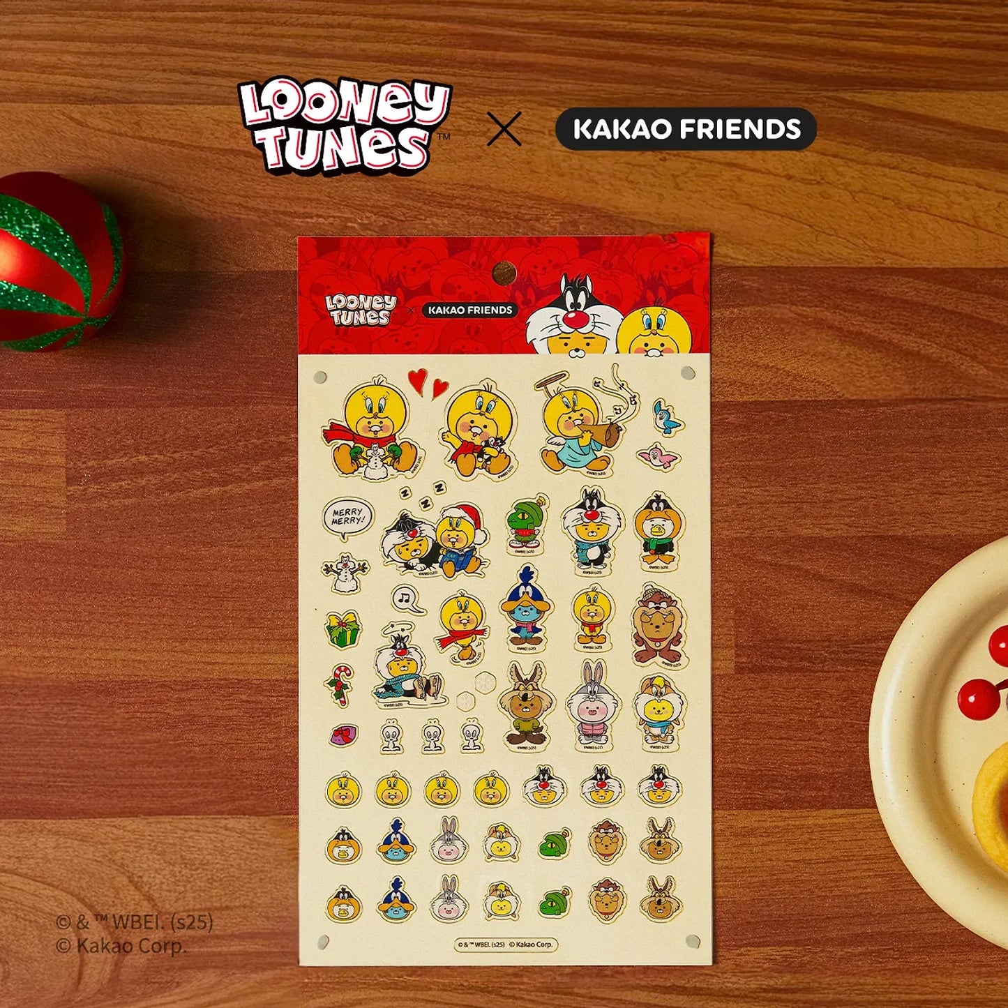 [KAKAO FRIENDS] Looney Tunes X Friends Gold Foil Clear Sticker Sheet