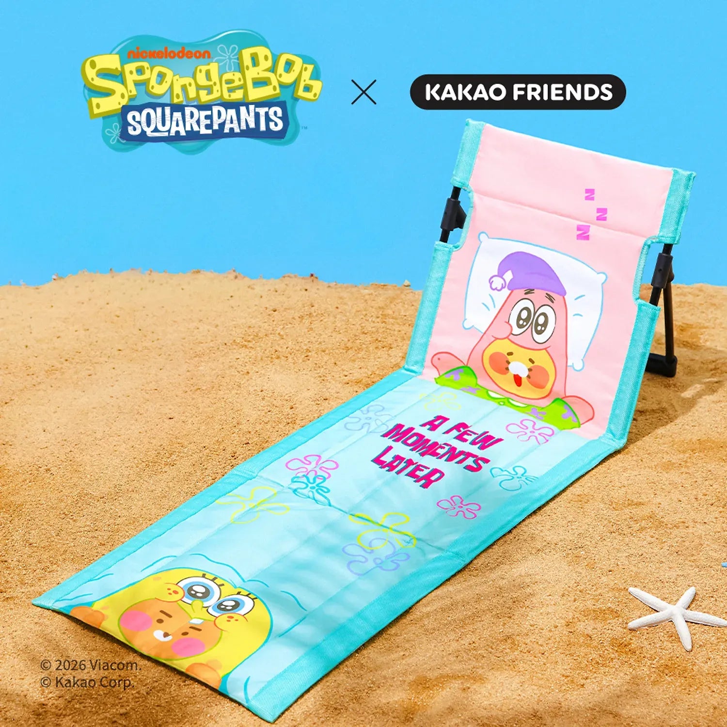 [KAKAO FRIENDS]x SpongeBob Folding Beach Chair Portable Lounge Chair