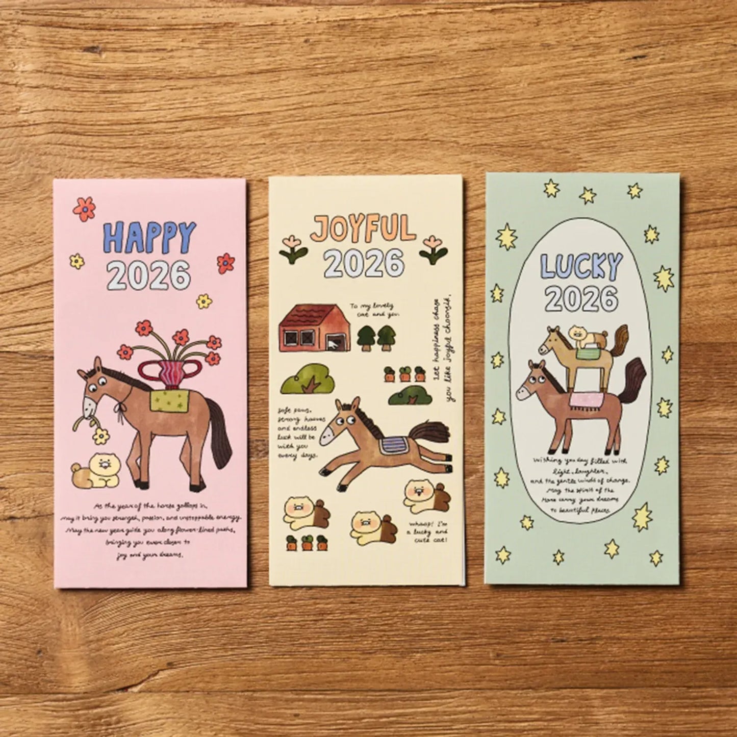 [KAKAO FRIENDS]Chunsik Lucky Pony Day New Year Envelope Set (3 Pieces)