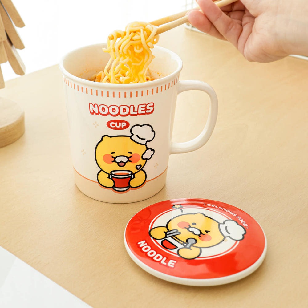 [KAKAO FRIENDS]Choonsik 500ml Ceramic Mug with Lid Noodle Bowl