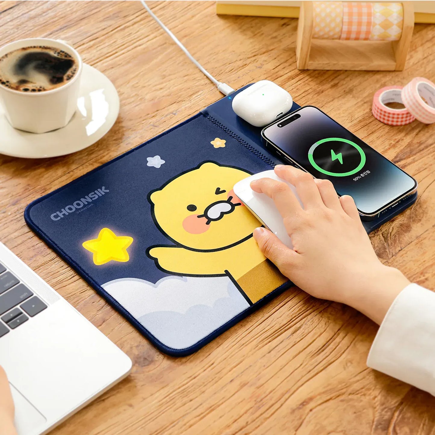 [KAKAO FRIENDS] Chunsik Wireless Charging Mouse Pad
