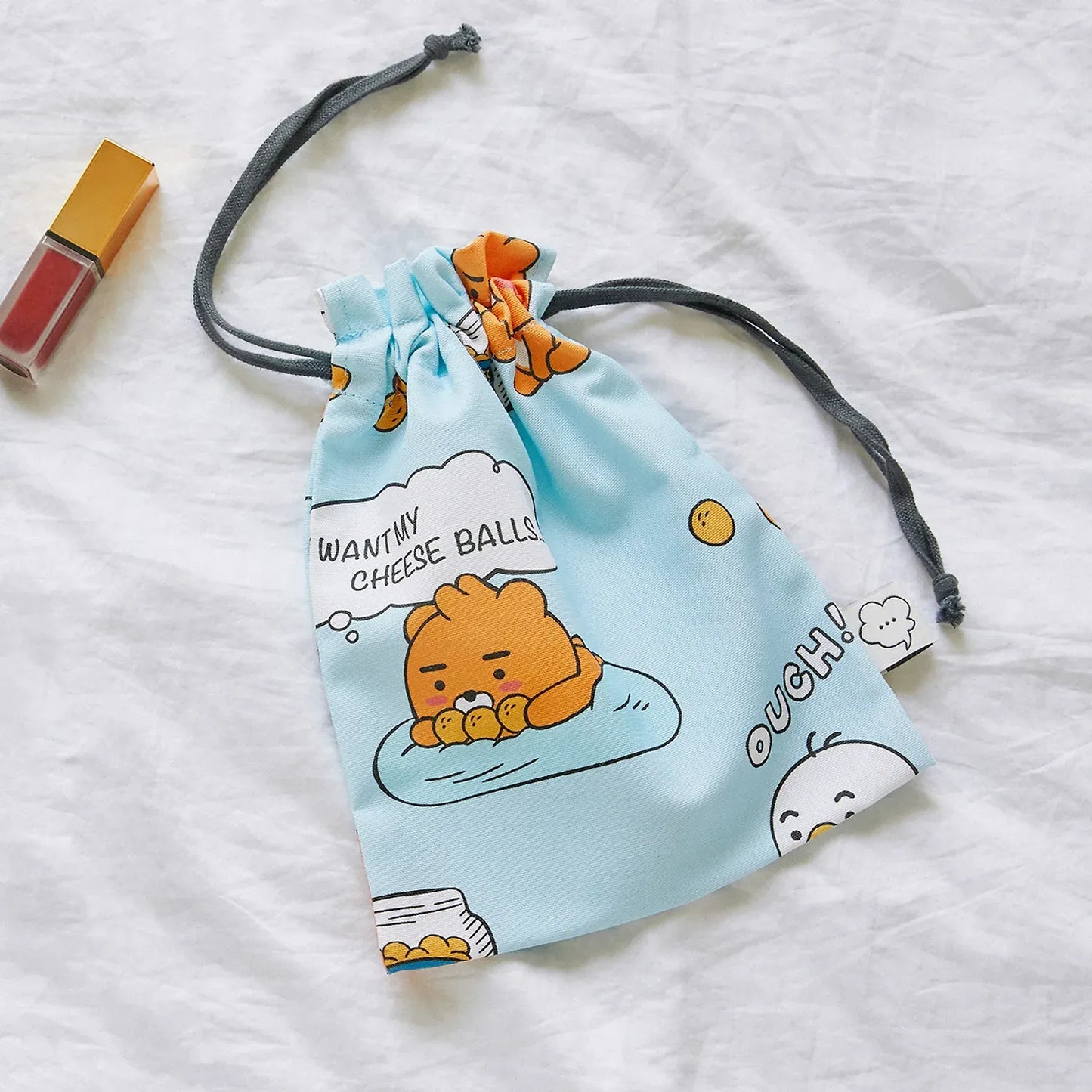 [KAKAO FRIENDS] Lazy Sunday Drawstring Pouch Ryan & Tube