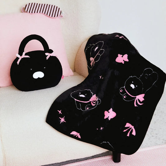 [KAKAO FRIENDS] Black Chun Pouch Blanket Chunsik