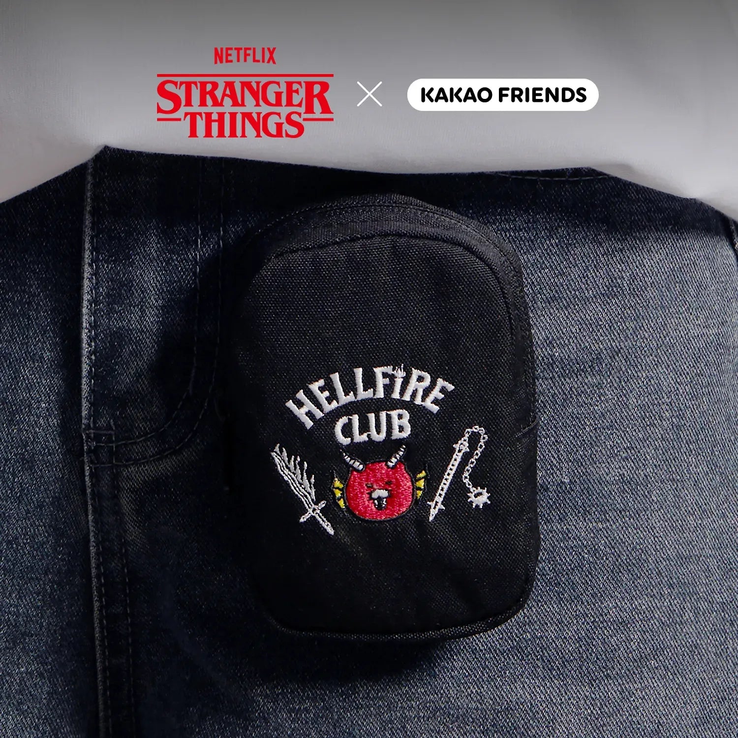 [KAKAO FRIENDS]XStranger Things Hellfire Club Pouch