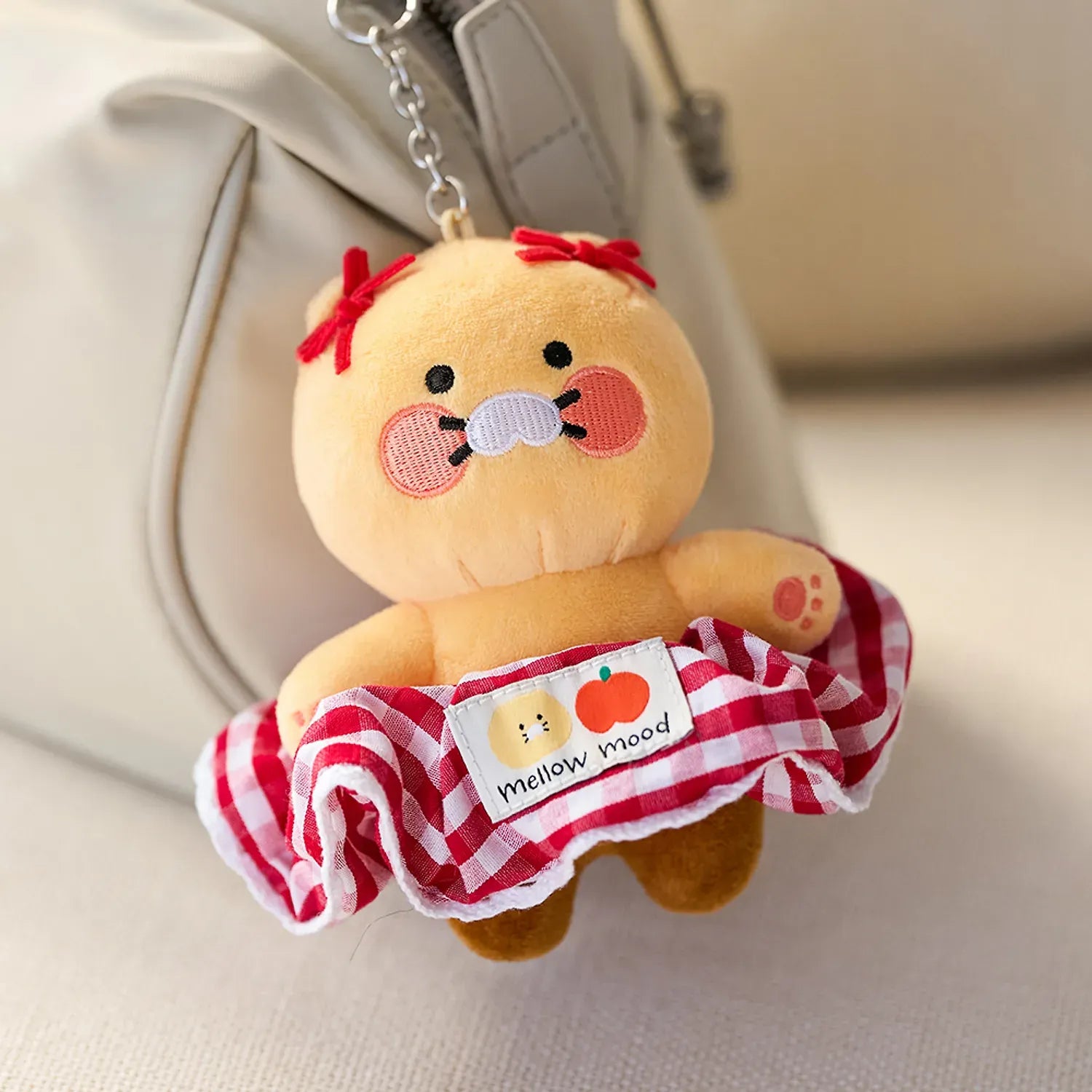 [KAKAO FRIENDS]Choonsik Stretch Check Outfit Keyring Plush