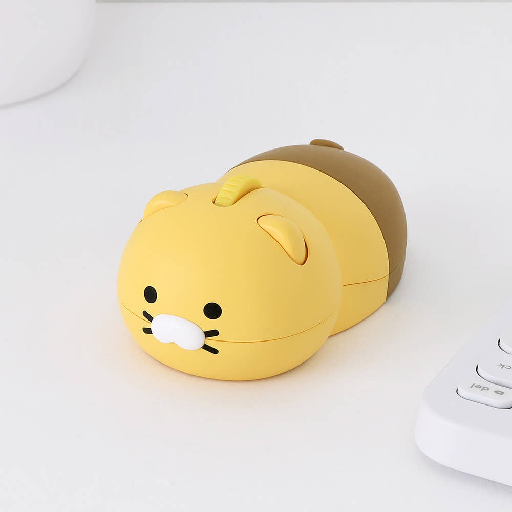 [KAKAO FRIENDS]Choonsik Bread Shape Wireless Mouse Cute Cat Loaf Design Bluetooth Mouse