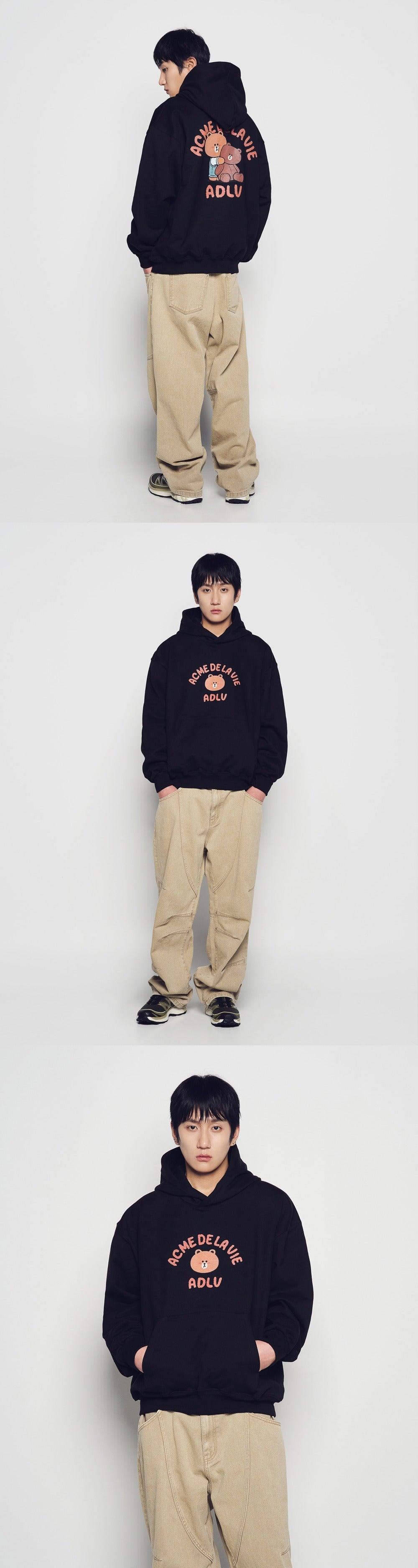 [LINE FRIEND]BEAR DOLL HUG BROWN LINE FRIENDS HOODIE