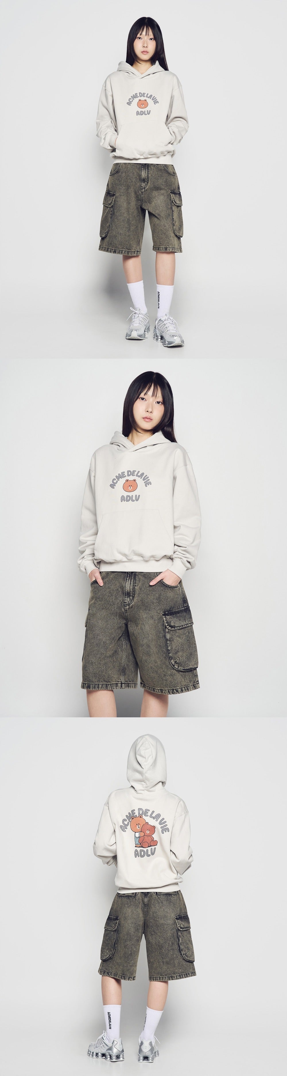 [LINE FRIEND]BEAR DOLL HUG BROWN LINE FRIENDS HOODIE