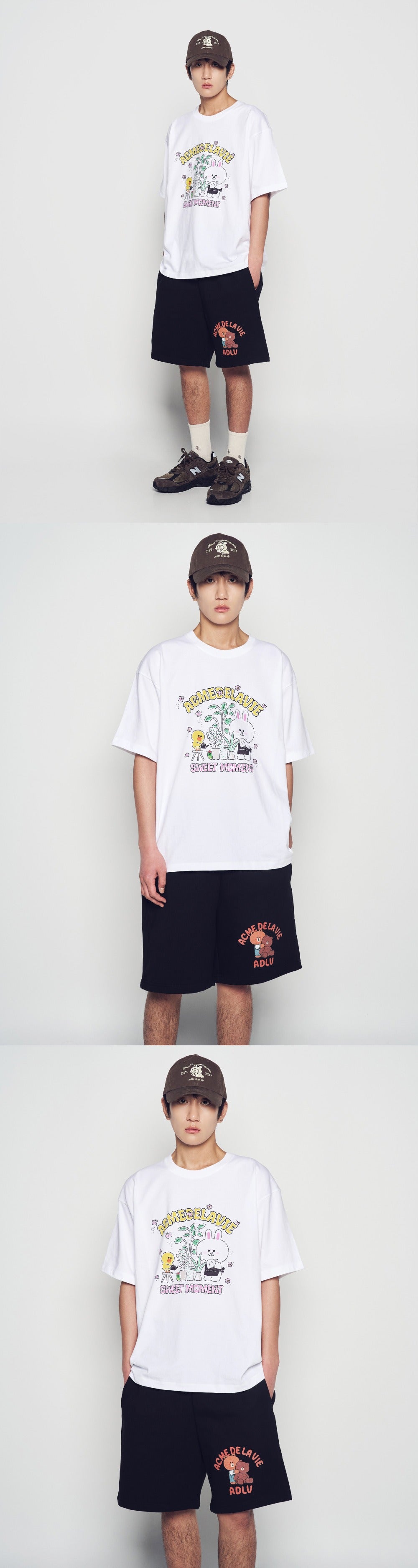 [LINE FRIEND]BEAR DOLL HUG BROWN LINE FRIENDS SHORT PANTS