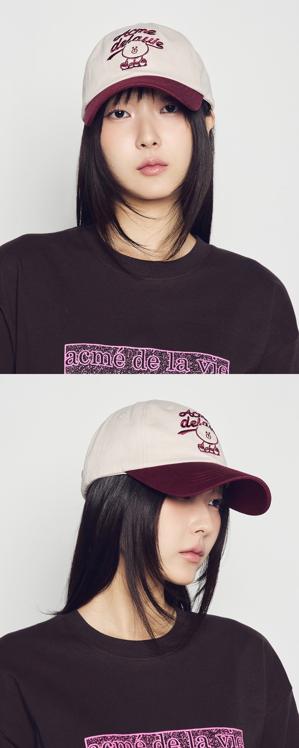 [LINE FRIEND]AUTHENTIC BROWN TWO TONE LINE FRIENDS BALL CAP