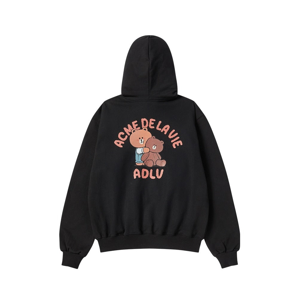[LINE FRIEND]BEAR DOLL HUG BROWN LINE FRIENDS HOODIE