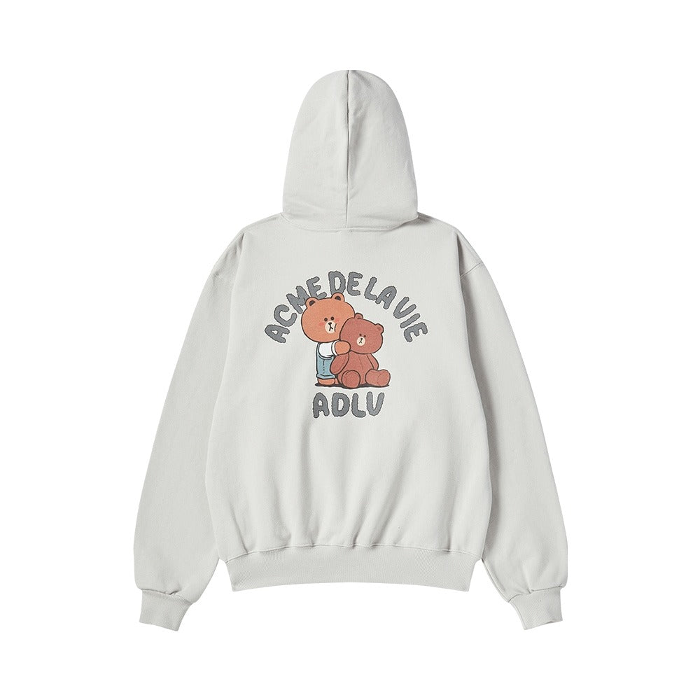[LINE FRIEND]BEAR DOLL HUG BROWN LINE FRIENDS HOODIE
