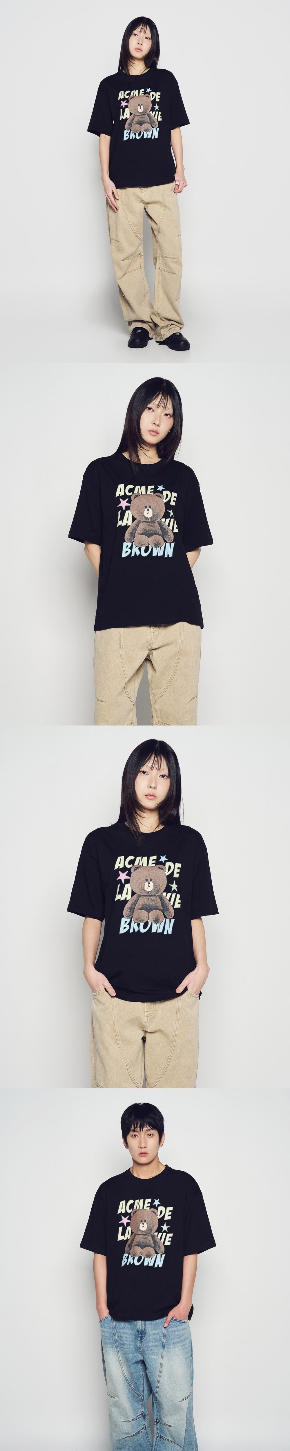 [LINE FRIEND]LINE FRIENDS BROWN STAR SHORT SLEEVE T-SHIRT