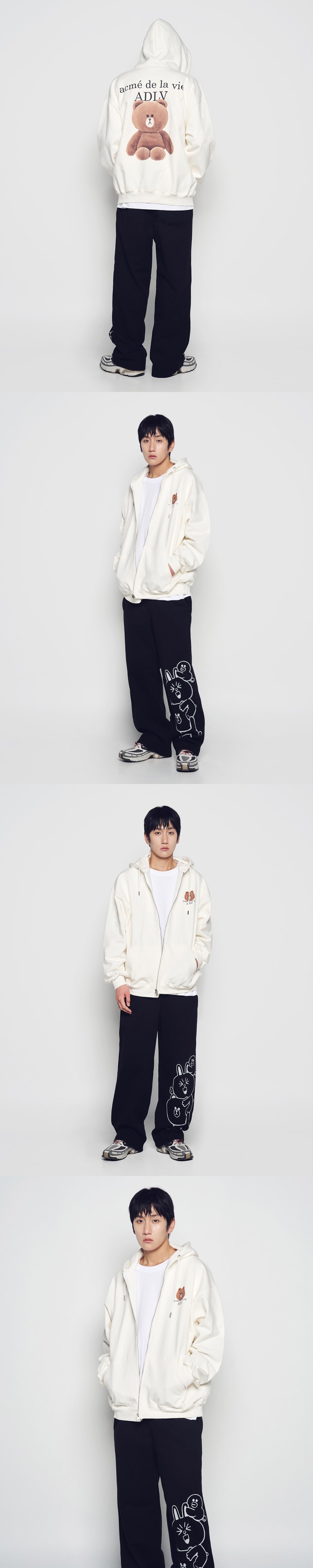 [LINE FRIEND]BASIC LOGO WITH LINE FRIENDS HOODIE ZIP UP