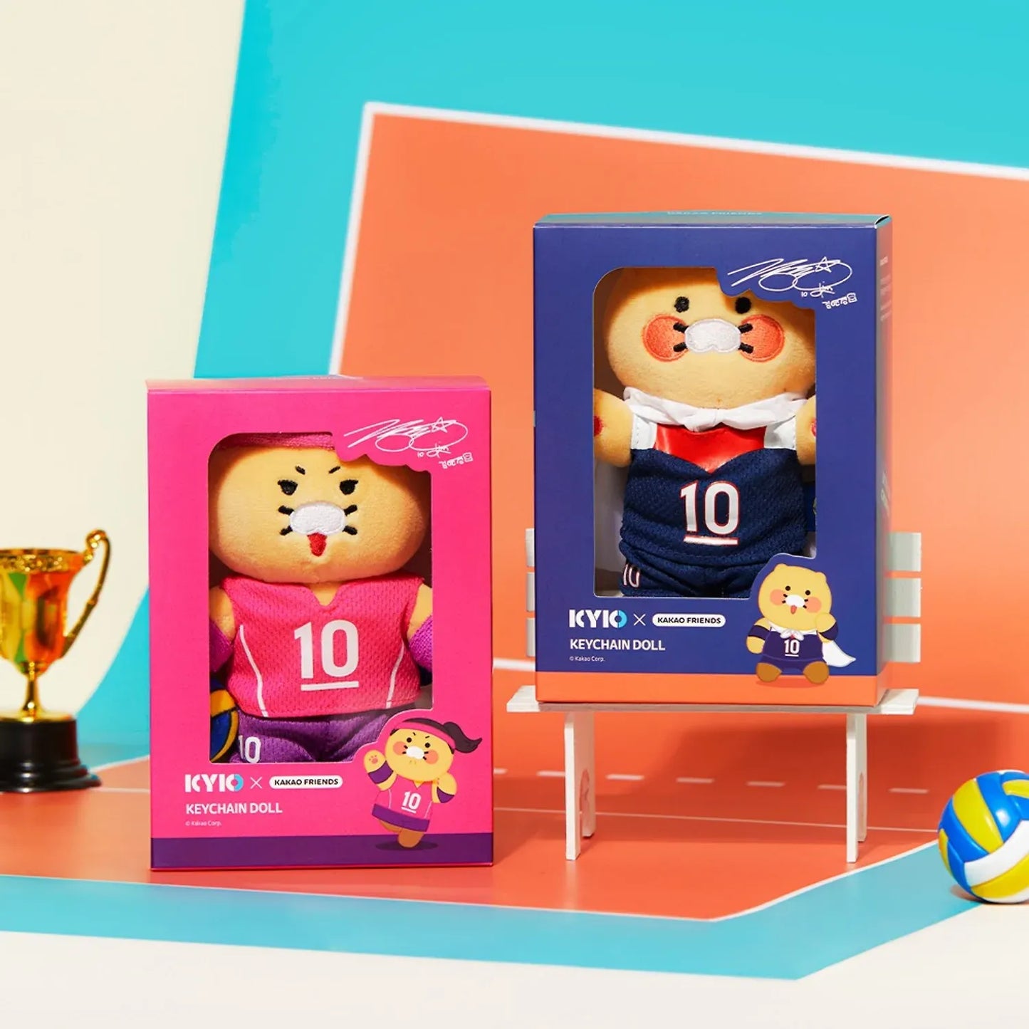 [KAKAO FRIENDS] Kim Yeon-koung X Friends Keyring Plush Chunsik