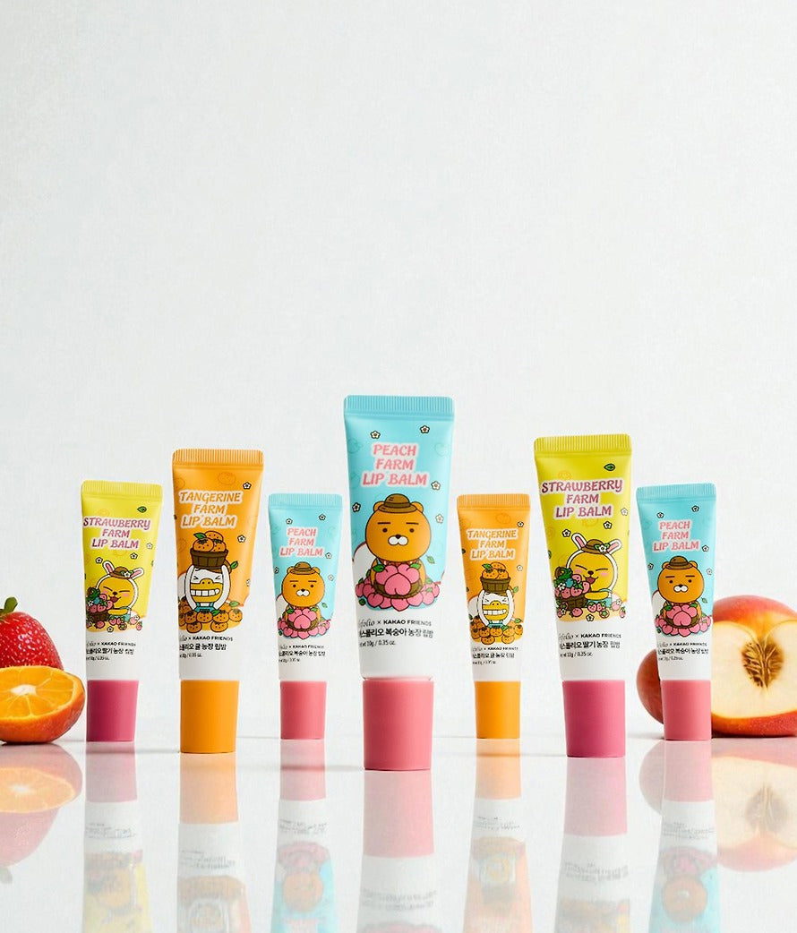 [KAKAO FRIENDS]Farm Lip Balm Peach Strawberry Tangerine Lip Care