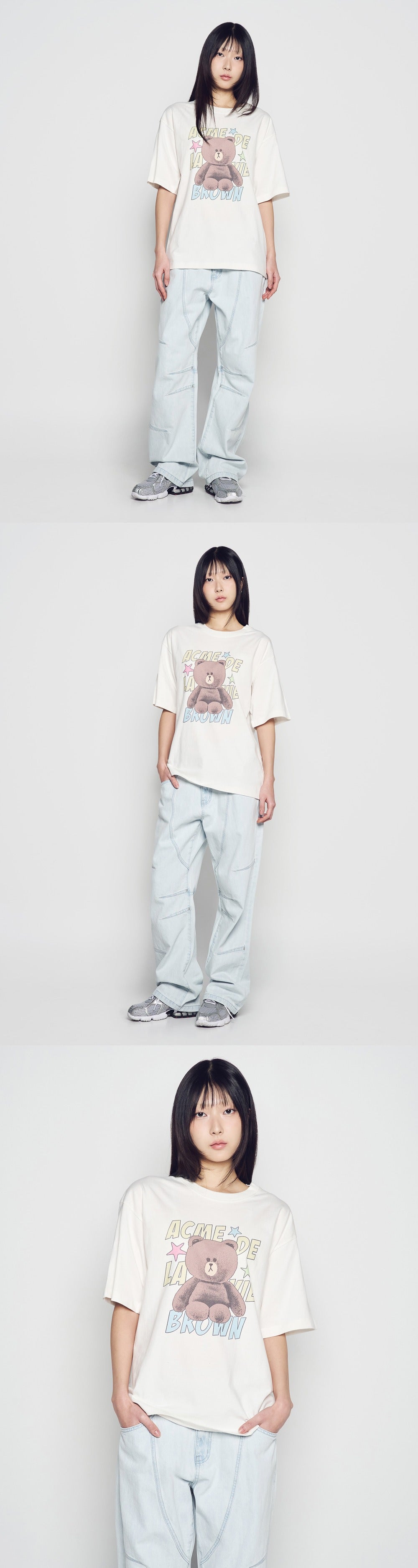 [LINE FRIEND]LINE FRIENDS BROWN STAR SHORT SLEEVE T-SHIRT