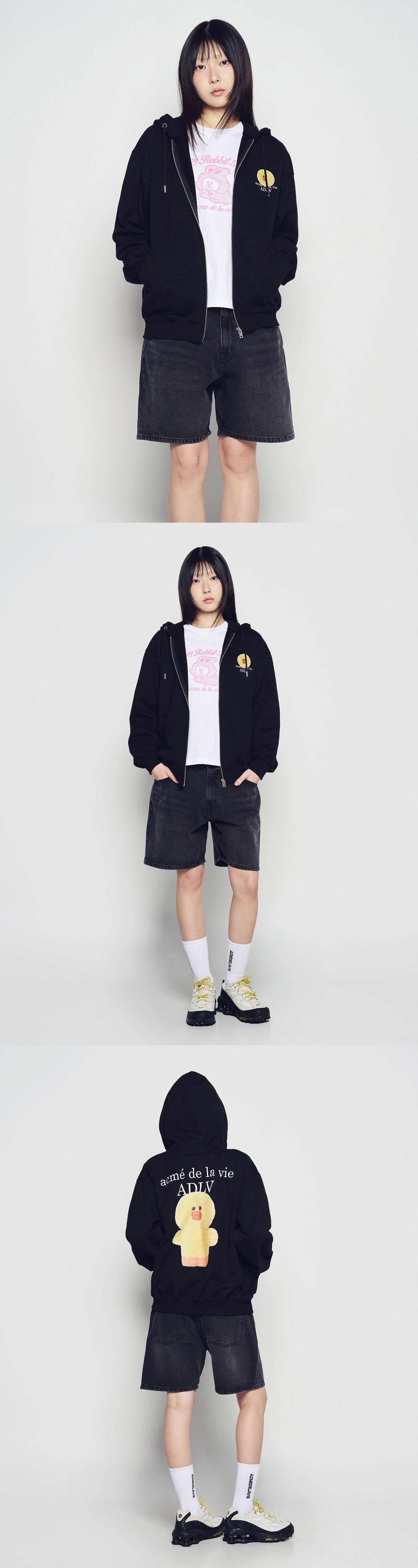 [LINE FRIEND]BASIC LOGO WITH LINE FRIENDS HOODIE ZIP UP
