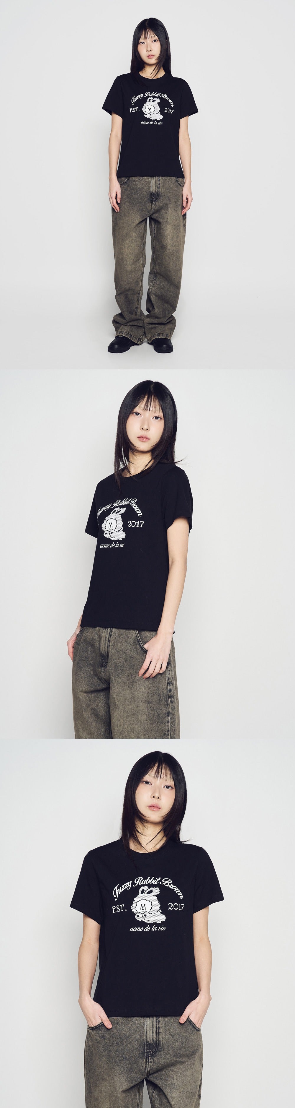 [LINE FRIEND]SWOMAN BROWN LINE FRIENDS SHORT SLEEVE T-SHIRT