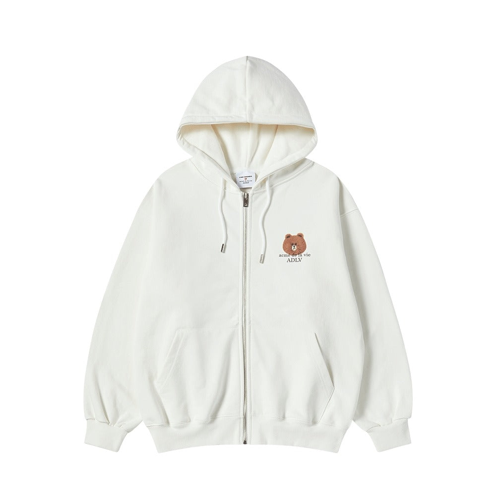 [LINE FRIEND]BASIC LOGO WITH LINE FRIENDS HOODIE ZIP UP