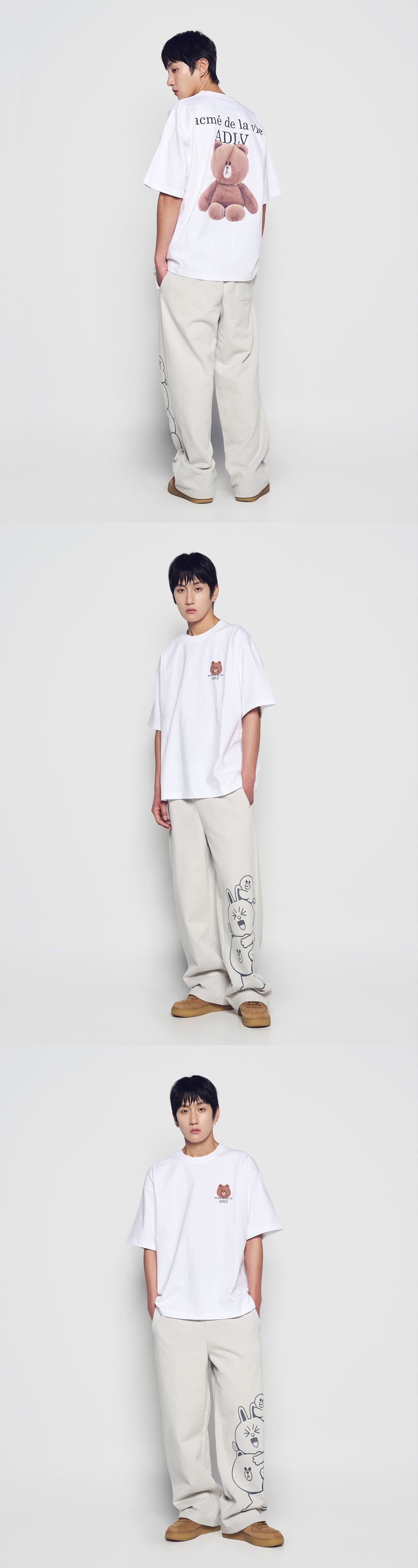 [LINE FRIEND]BASIC LOGO WITH LINE FRIENDS SHORT SLEEVE T-SHIRT