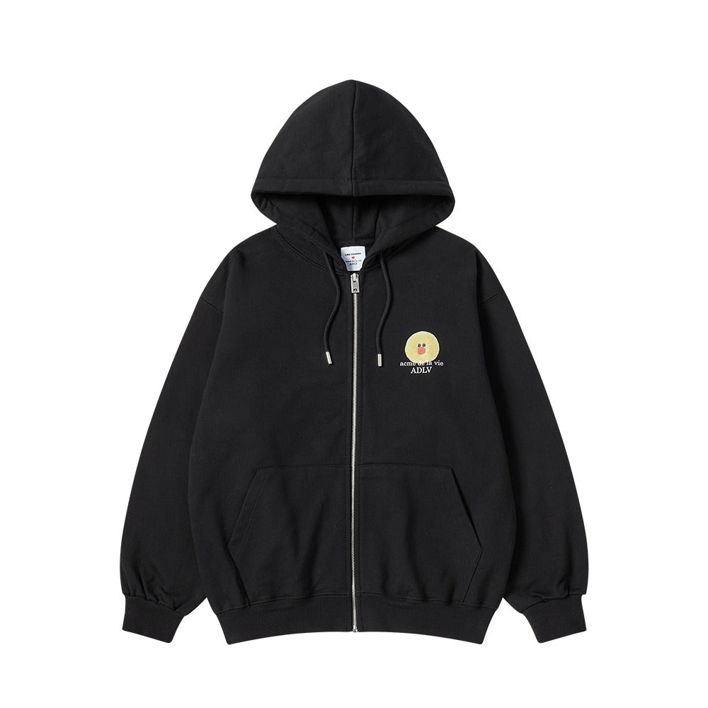 [LINE FRIEND]BASIC LOGO WITH LINE FRIENDS HOODIE ZIP UP