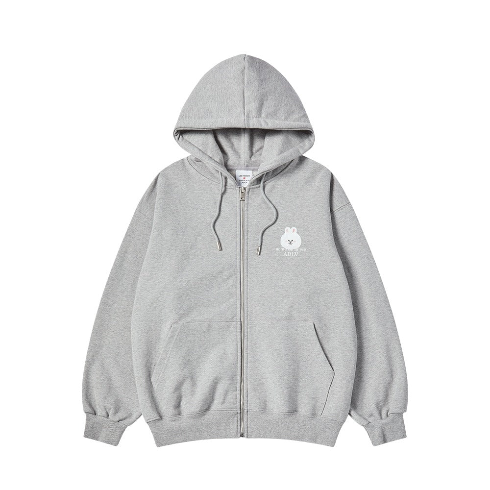 [LINE FRIEND]BASIC LOGO WITH LINE FRIENDS HOODIE ZIP UP