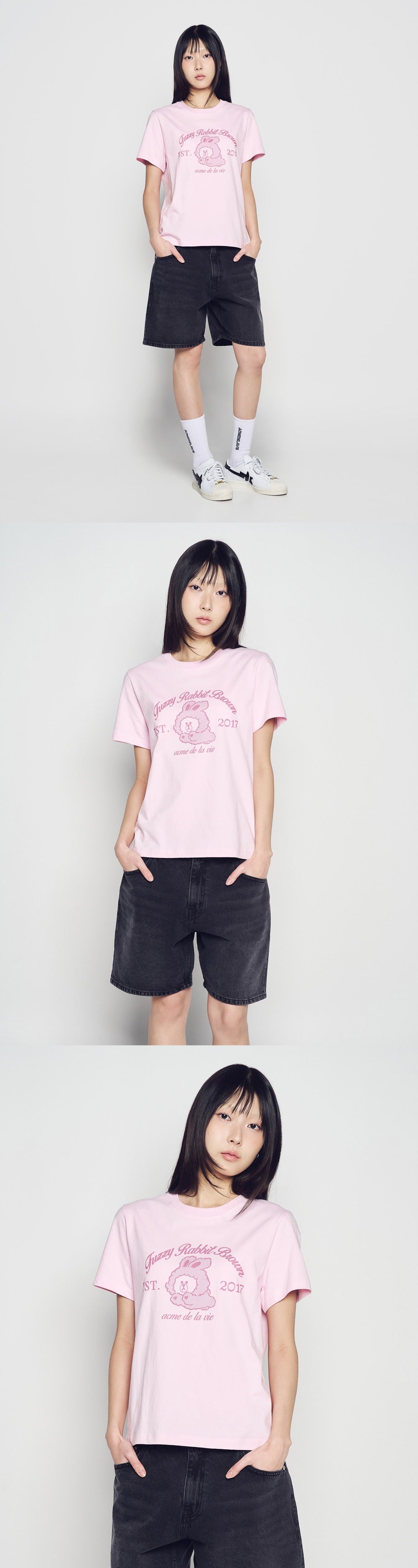 [LINE FRIEND]SWOMAN BROWN LINE FRIENDS SHORT SLEEVE T-SHIRT