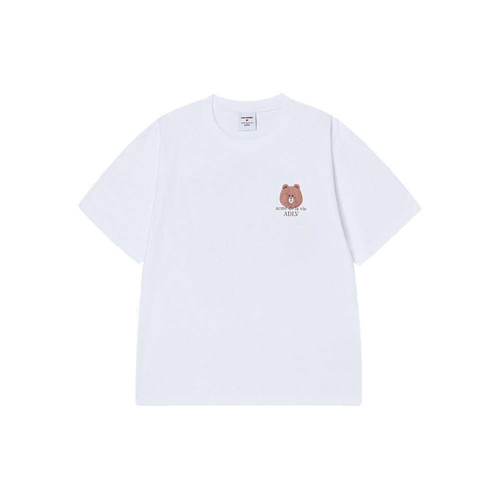 [LINE FRIEND]BASIC LOGO WITH LINE FRIENDS SHORT SLEEVE T-SHIRT